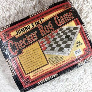 Jumbo 3 in 1 Checkers - Super Tic Tac Toe - Tic Tac Toe Rug Game